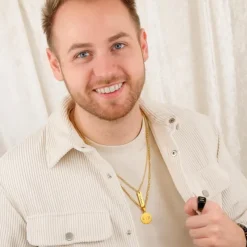Finaste Goud kleurige ketting heren met tekst Outlet
