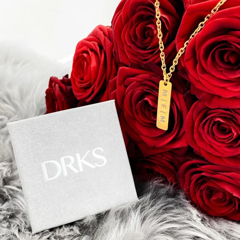 Finaste Goud kleurige ketting heren met tekst Outlet