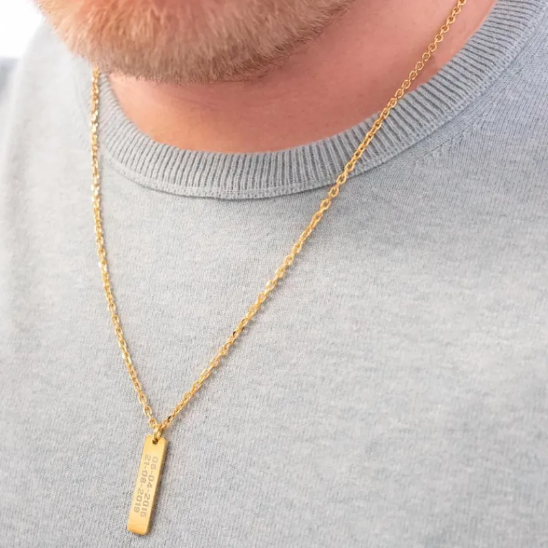 Finaste Goud kleurige ketting heren met tekst Outlet