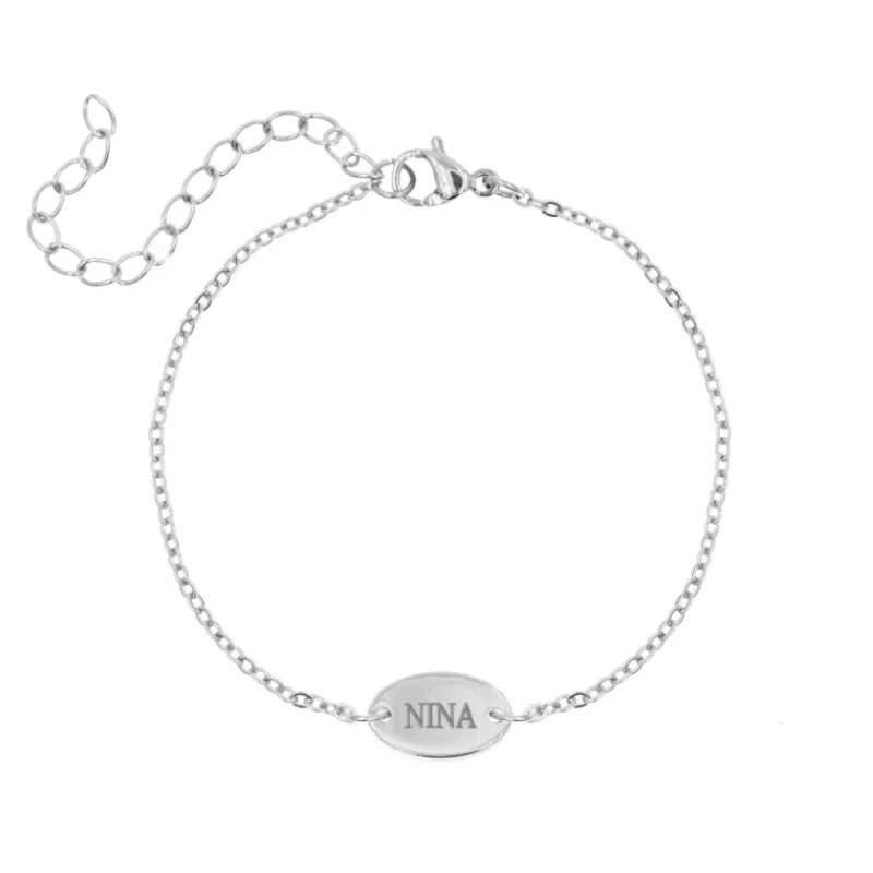 Finaste Graveerbaar armbandje met ovaal muntje Hot