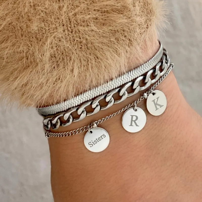 Finaste Graveerbare armband 3 muntjes Fashion