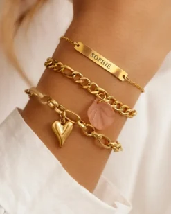 Finaste Graveerbare Armband Bar Goud Kleurig Clearance