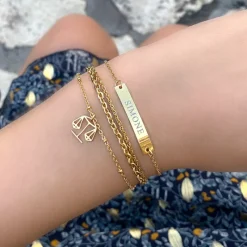 Finaste Graveerbare Armband Bar Goud Kleurig Clearance