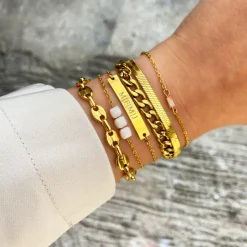 Finaste Graveerbare Armband Bar Goud Kleurig Clearance