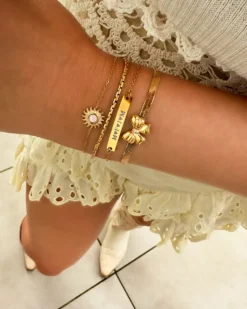 Finaste Graveerbare Armband Bar Goud Kleurig Clearance