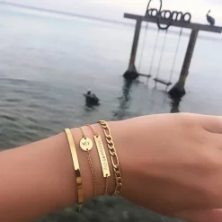 Finaste Graveerbare Armband Bar Goud Kleurig Clearance