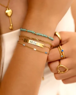 Finaste Graveerbare Armband Bar Goud Kleurig Clearance