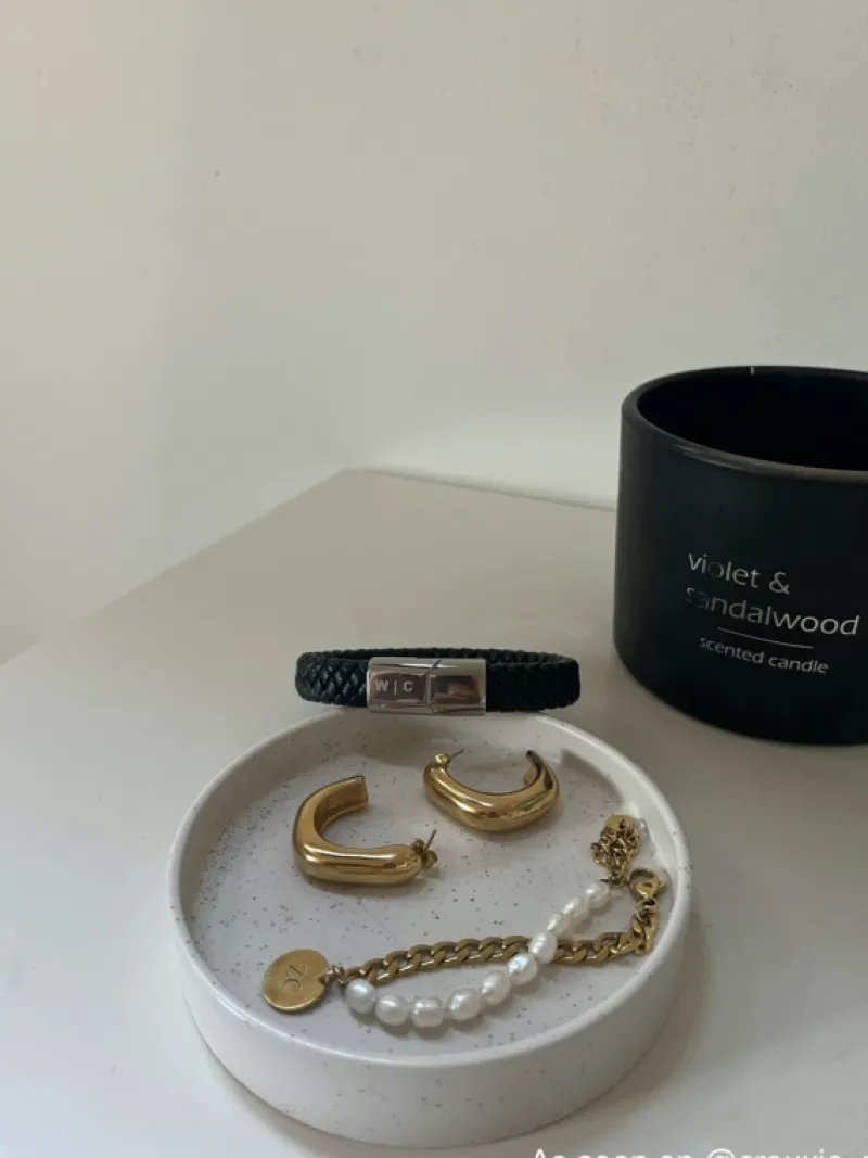 Finaste Graveerbare Armband Chain & Pearl kleur goud Hot