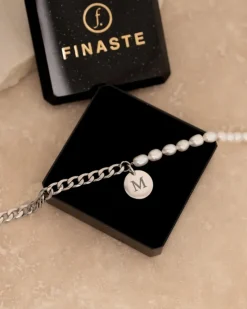 Finaste Graveerbare Armband Chain & Pearl Discount