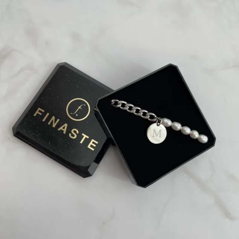 Finaste Graveerbare Armband Chain & Pearl Discount