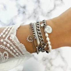 Finaste Graveerbare Armband Chain & Pearl Discount