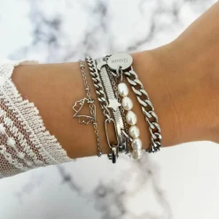 Finaste Graveerbare Armband Chain & Pearl Discount