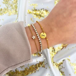 Finaste Graveerbare Armband Met Muntje Goudkleurig Clearance