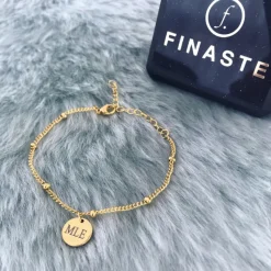 Finaste Graveerbare Armband Met Muntje Goudkleurig Clearance