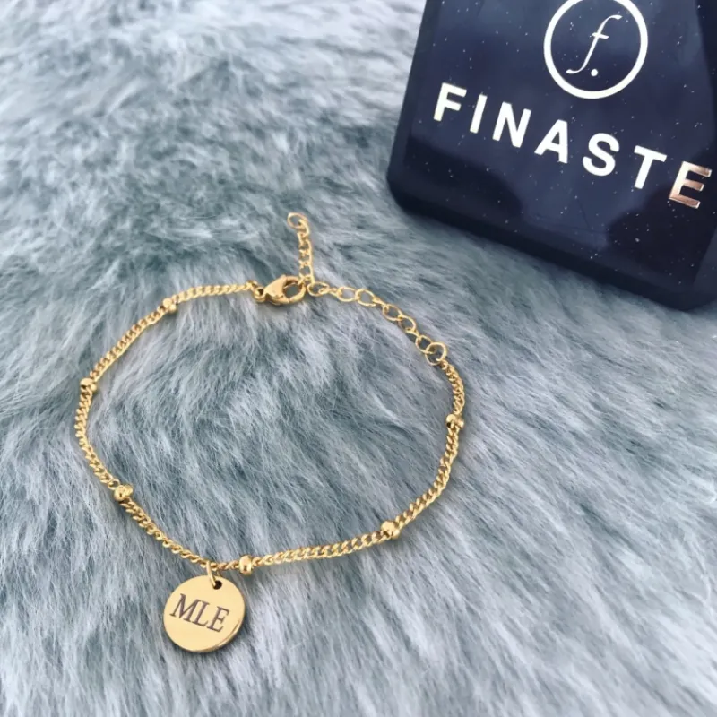 Finaste Graveerbare Armband Met Muntje Goudkleurig Clearance