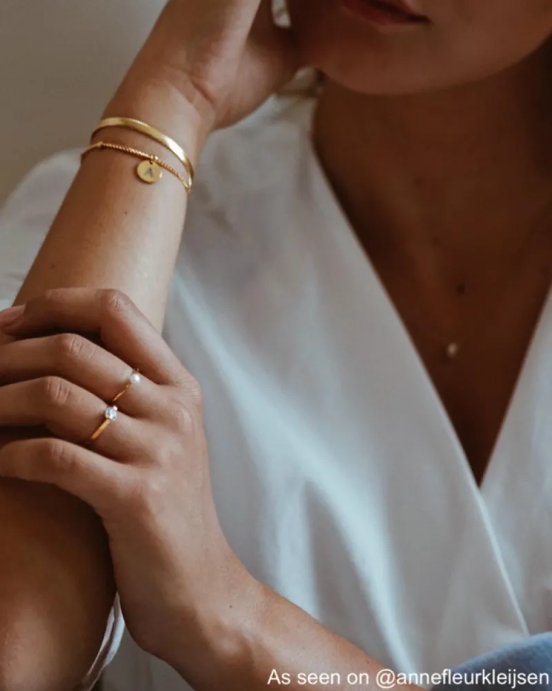 Finaste Graveerbare Armband Met Muntje Goudkleurig Clearance