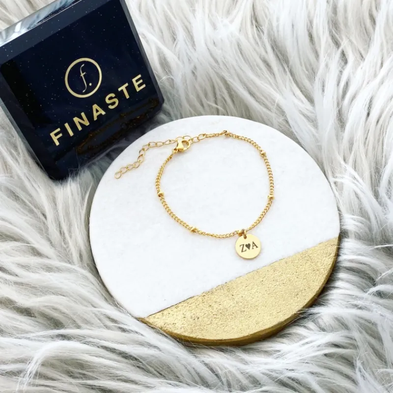 Finaste Graveerbare Armband Met Muntje Goudkleurig Clearance