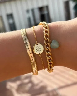 Finaste Graveerbare Armband Rond Goud Kleurig Outlet