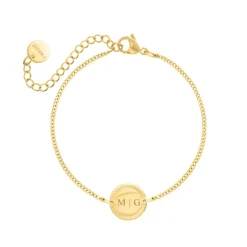 Finaste Graveerbare armband vintage coin goldplated Fashion