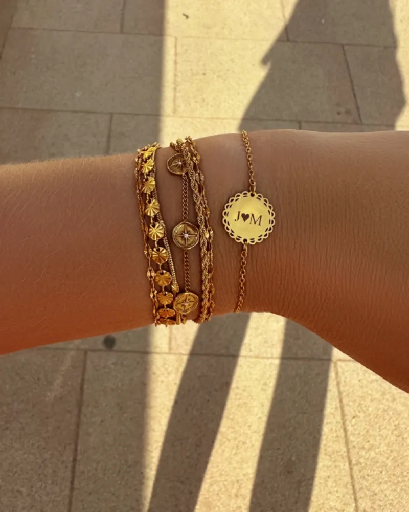 Finaste Graveerbare Armband Vintage Bedel Goudkleurig Clearance