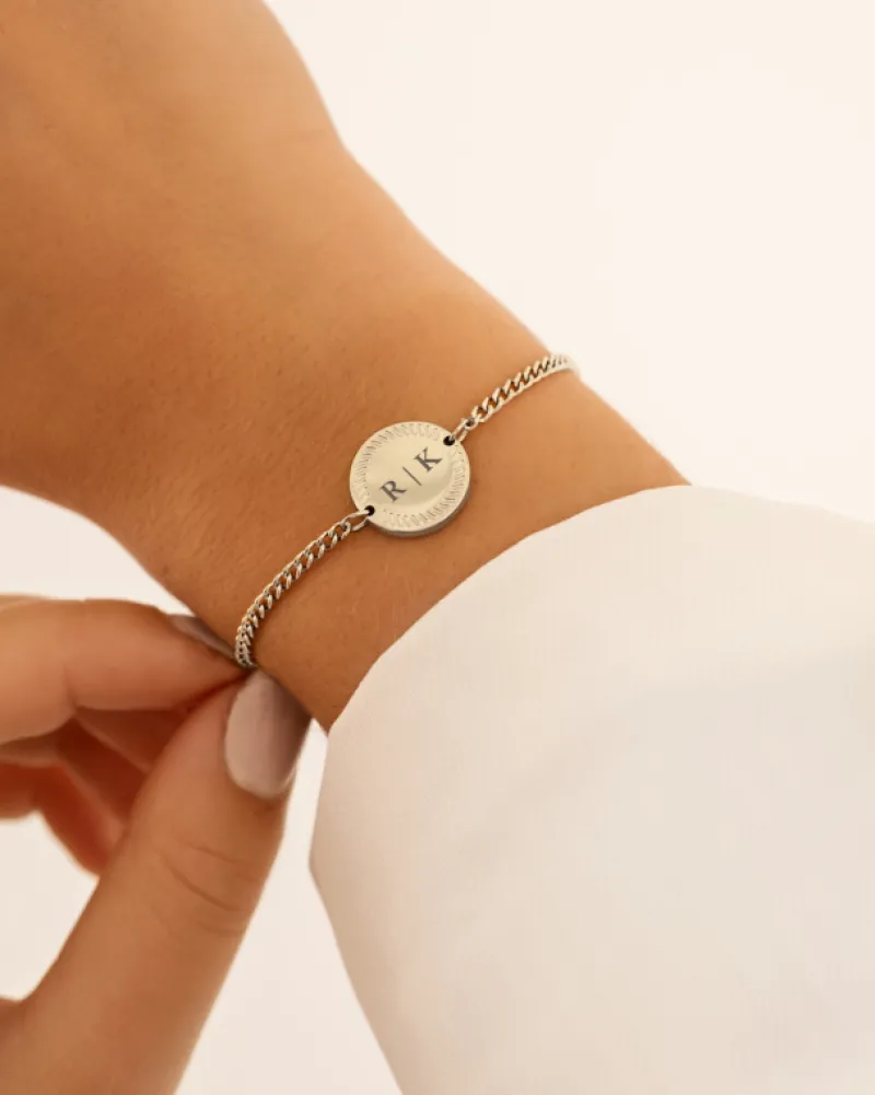 Finaste Graveerbare armband vintage coin New