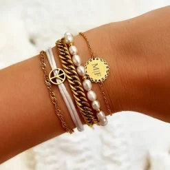 Finaste Graveerbare Armband Vintage Bedel Goudkleurig Clearance