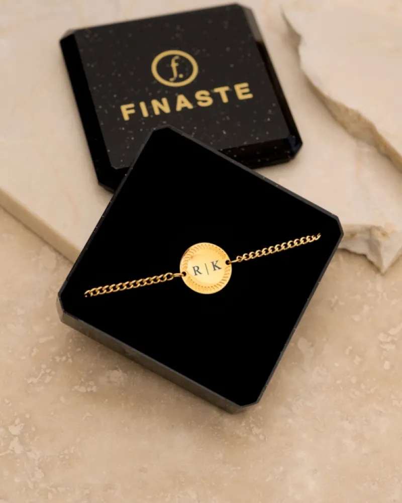 Finaste Graveerbare armband vintage coin goldplated Fashion