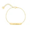 Finaste Graveerbare bar armband met steentjes goudkleurig Sale