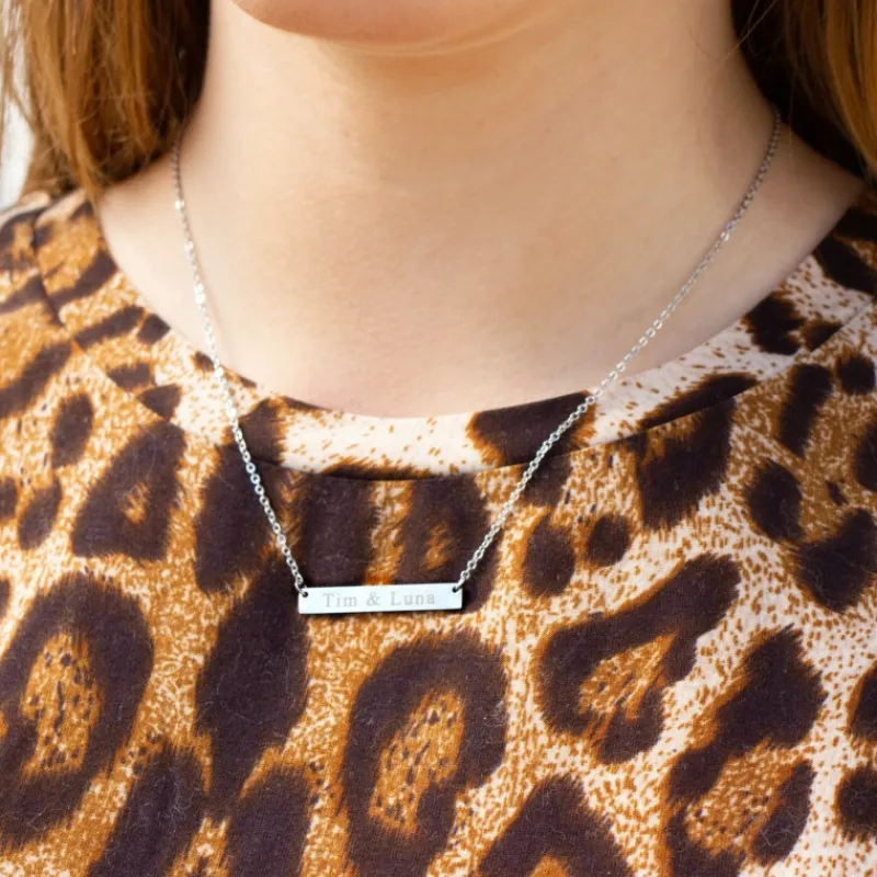 Finaste Graveerbare Bar Ketting New