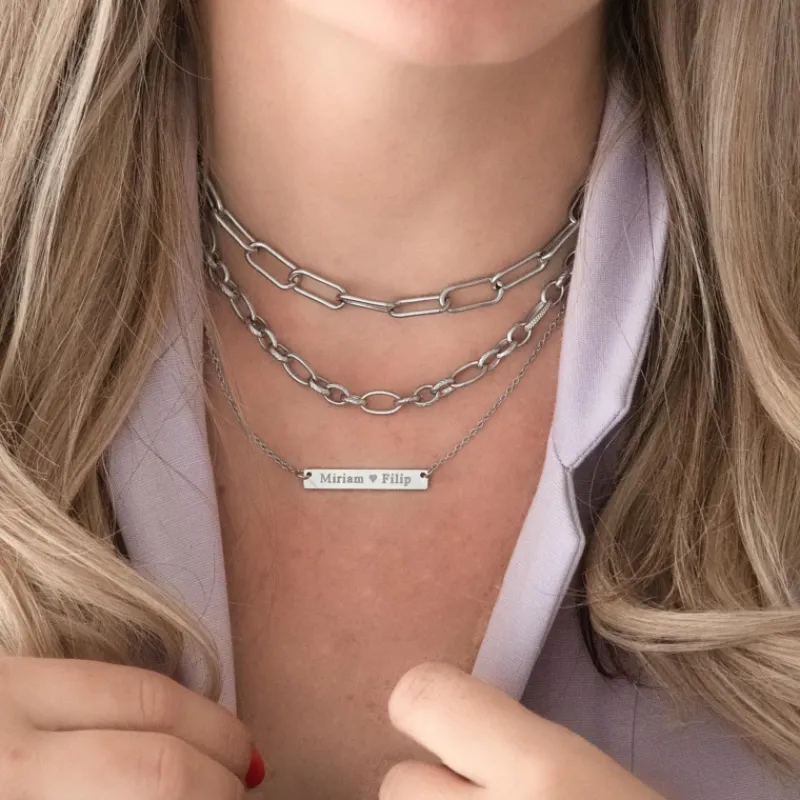 Finaste Graveerbare Bar Ketting New