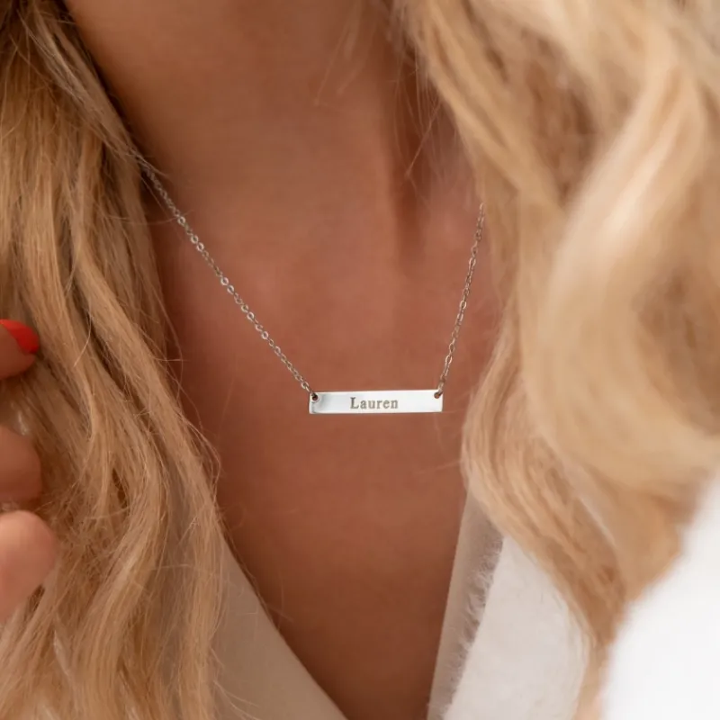 Finaste Graveerbare Bar Ketting New