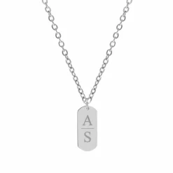 Finaste Graveerbare Bar Ketting 2 Letters New