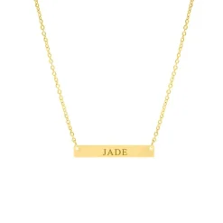 Finaste Graveerbare Bar Ketting Goud Kleurig Best