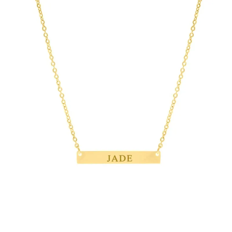 Finaste Graveerbare Bar Ketting Goud Kleurig Best