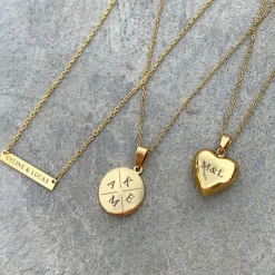 Finaste Graveerbare Bar Ketting Goud Kleurig Best