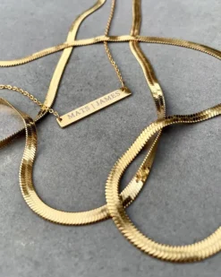 Finaste Graveerbare Bar Ketting Goud Kleurig Best