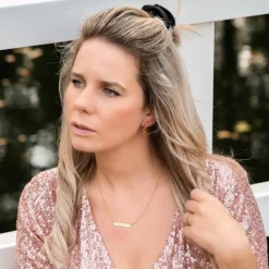 Finaste Graveerbare Bar Ketting Goud Kleurig Best