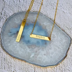 Finaste Graveerbare Bar Ketting Goud Kleurig Best