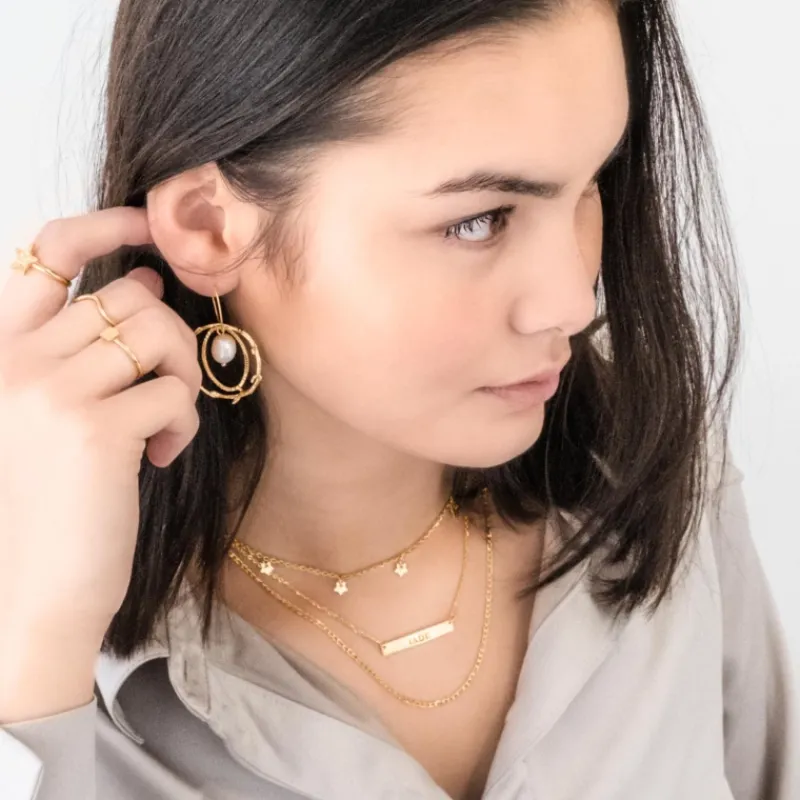 Finaste Graveerbare Bar Ketting Goud Kleurig Best