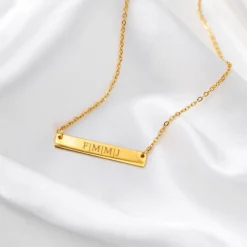 Finaste Graveerbare Bar Ketting Goud Kleurig Best