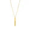 Finaste Graveerbare bar ketting met steentje goudkleurig Sale