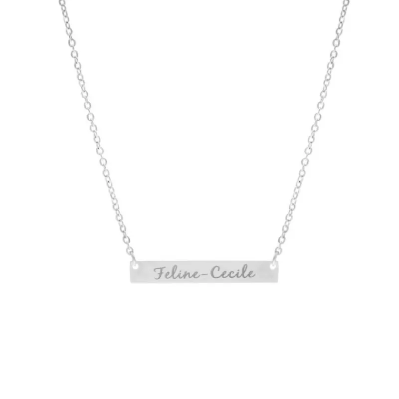 Finaste Graveerbare bar ketting met sierletters Outlet