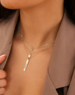 Finaste Graveerbare bar ketting met steentje New
