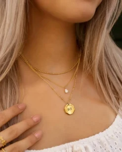 Finaste Graveerbare charm ketting goudkleurig Online
