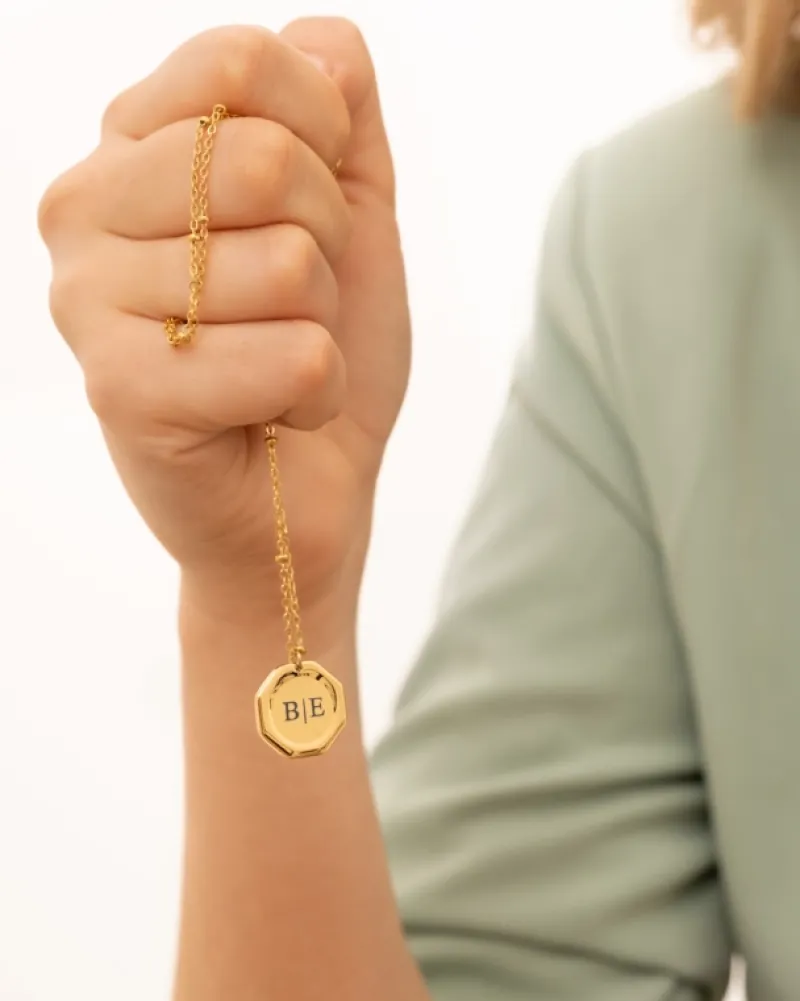 Finaste Graveerbare charm ketting goudkleurig Online