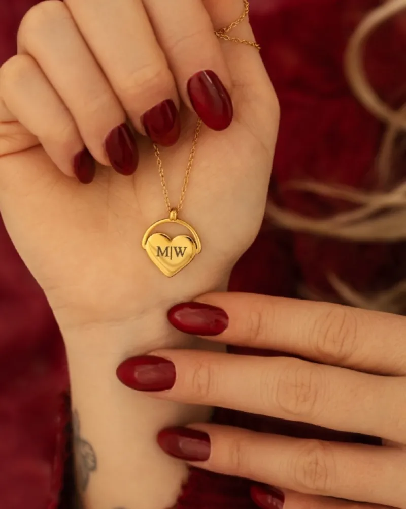 Finaste Graveerbare hartjes ketting ariana goudkleurig Sale
