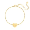 Finaste Graveerbare heart armband met steentje goudkleurig Online