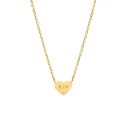 Finaste Graveerbare heart ketting met steentje goudkleurig Online
