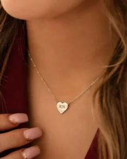 Finaste Graveerbare heart ketting met steentje Fashion
