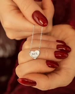 Finaste Graveerbare heart ketting met steentje Fashion